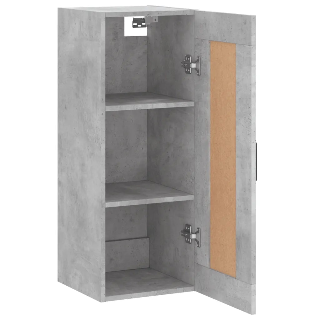 Armadietto a Muro | Mobile a Parete Grigio Cemento 34,5x34x90 cm Legno Multistrato