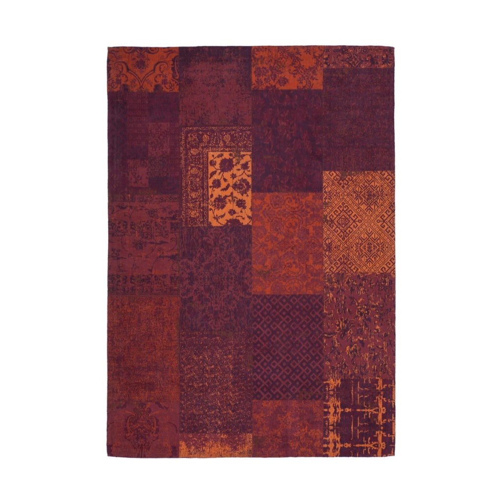 Tappeto Jacquard 150 Rosso in puro cotone stile patchwork