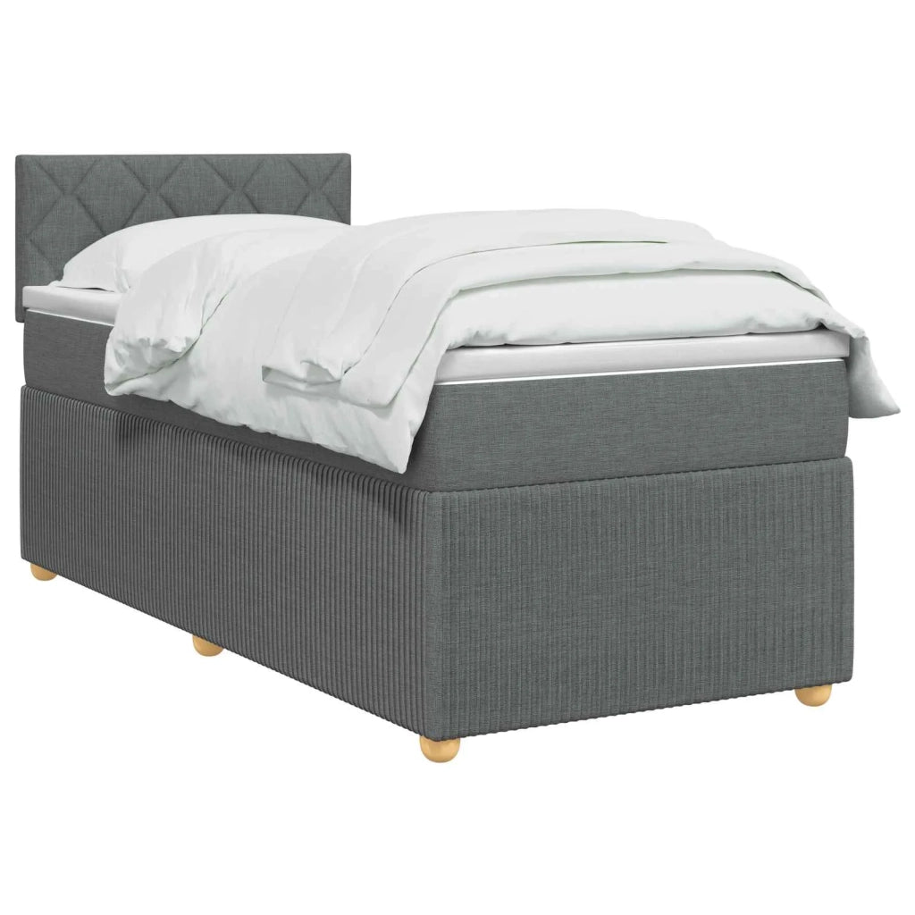 Letto box spring con materasso Grigio Scuro 90 x 200 cm Tessuto 3451385