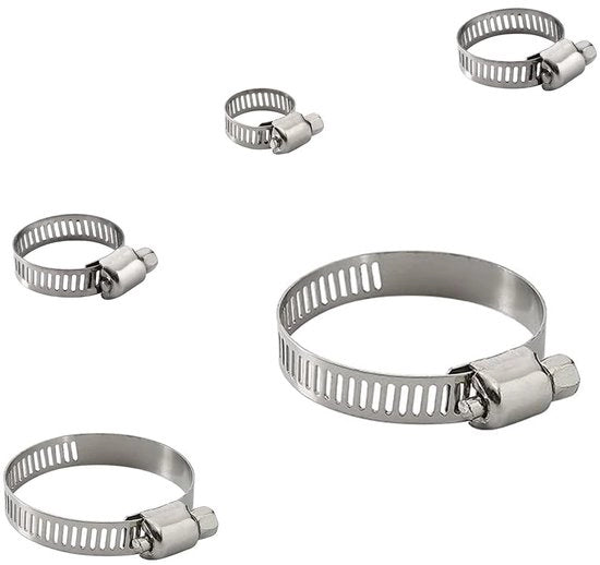 Pompe a vite 20 pezzi - Slangklemme in acciaio inossidabile - Adattabile - Cavo di sicurezza domestico - Intercooler/Gomma - 5 misure - Slangklem
