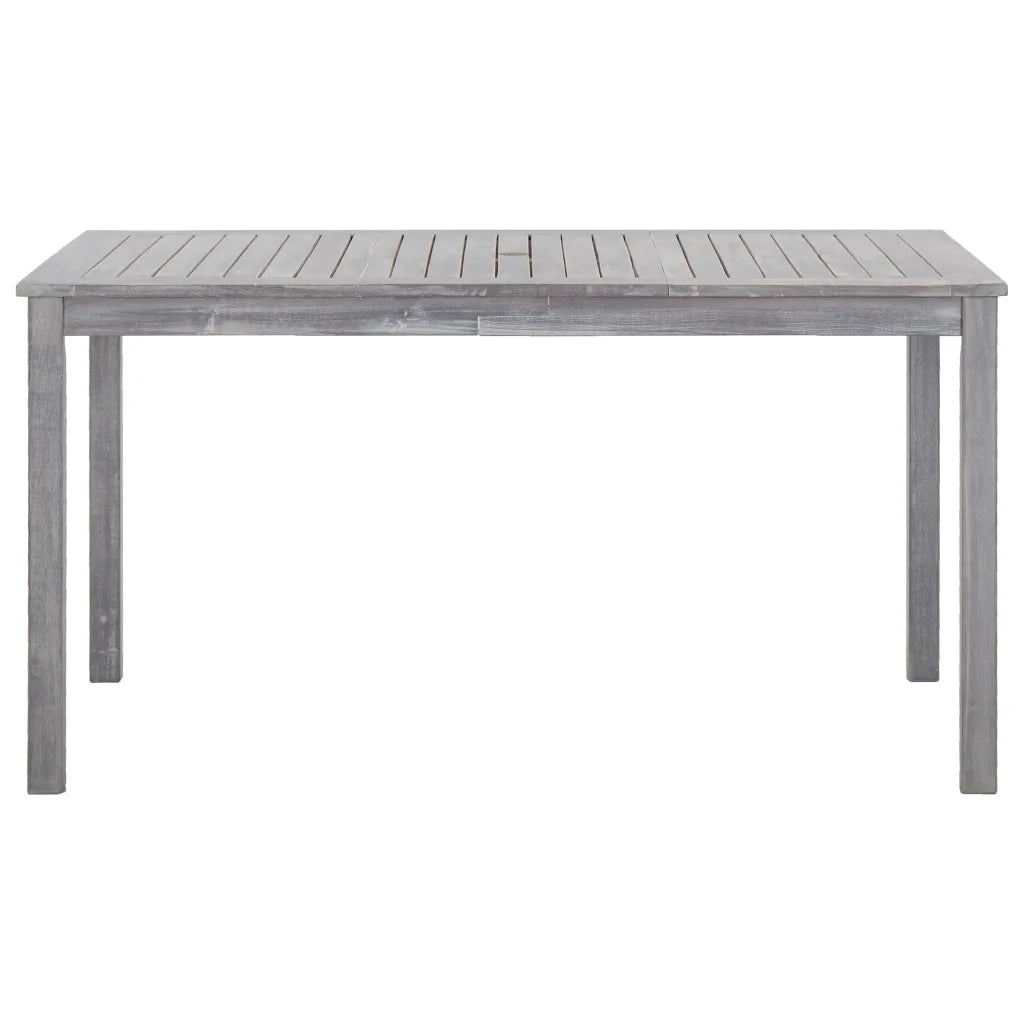 Set da Pranzo da Giardino 5 pz Grigio Legno Massello di Acacia