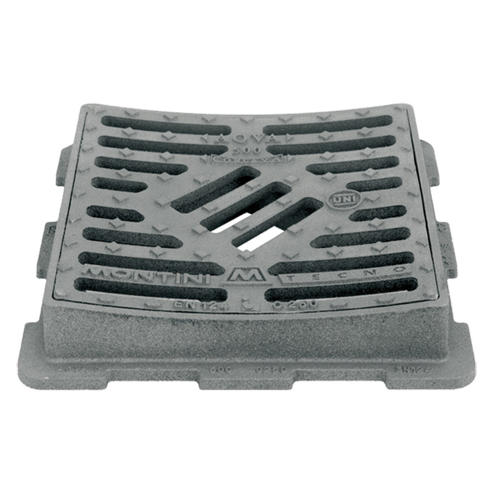 chiusino grigliato in ghisa 'concavo' cm 50 x 50 - kg 37 cod:ferx.104152nlm