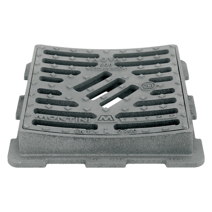 chiusino grigliato in ghisa 'concavo' cm 50 x 50 - kg 37 cod:ferx.104152nlm