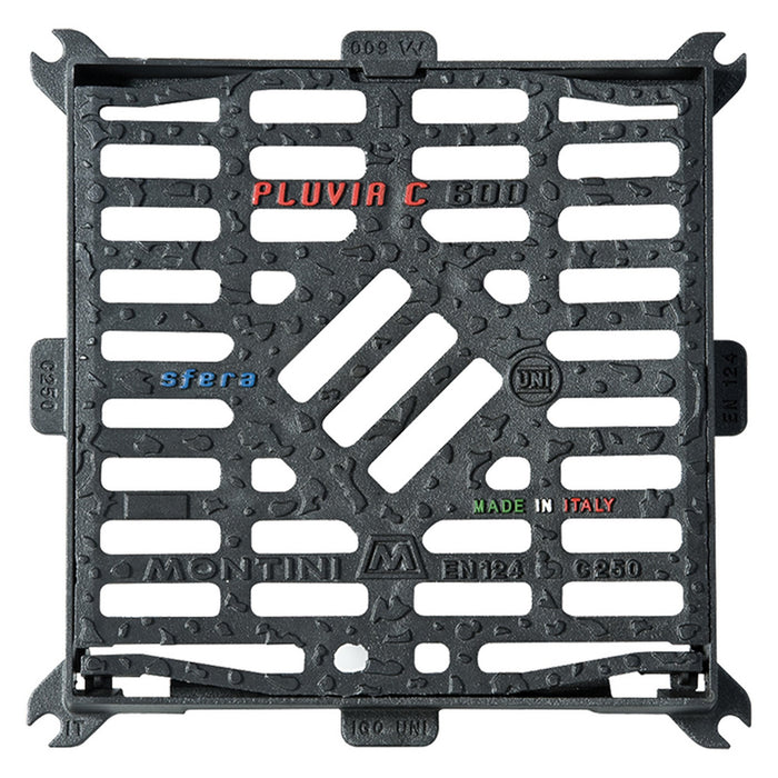 chiusino grigliato in ghisa 'concavo' pluvia c - 50 x 50 - kg 19 cod:ferx.104153nlm