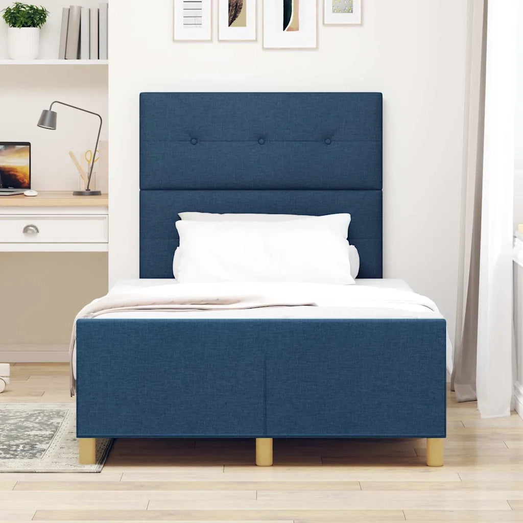 Struttura del letto con testiera-Giroletto Blu 120 x 200 cm Tessuto 501056