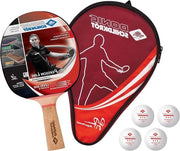 Set di ping-pong regalo - Persson 600 - 1 racket con impugnatura in gomma, 3 palline, 3 x 1 supporto per racket