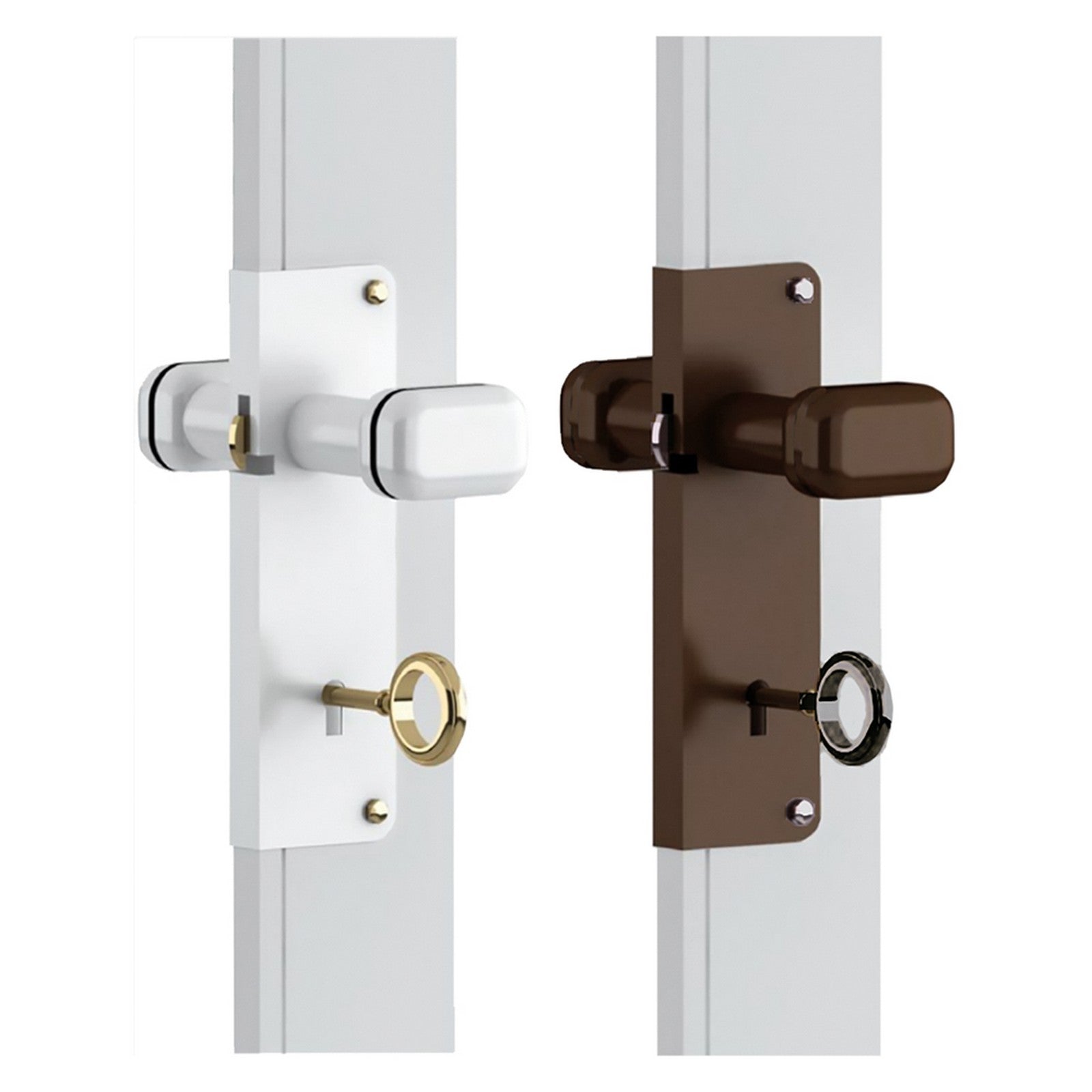 serratura a gancio con pomolo colore bianco cod:ferx.1040710nlm