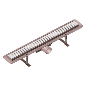 canaletta per doccia con griglia cm 66 x 5,3 x 4,2 + 65 x 4,6 x 1,4 cod:ferx.1042842nlm