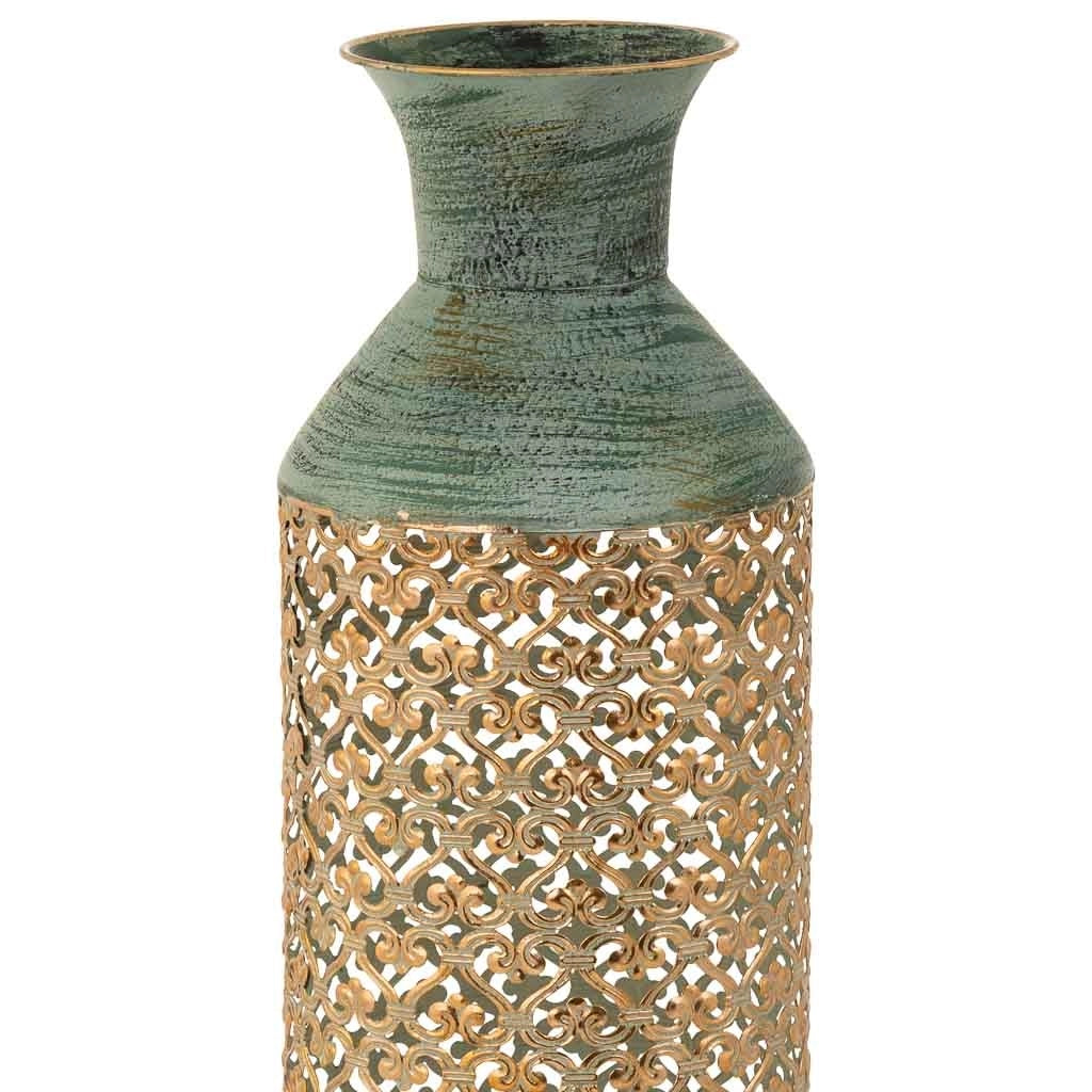 Vaso in metallo blu 18x18x69,5h
