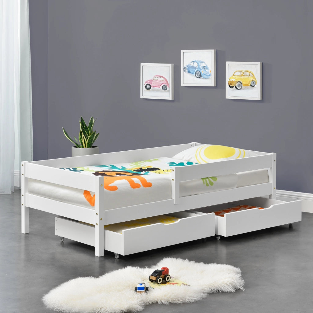 Struttura Letto Borgarnes per Bambini Ragazzi 200 x 90 cm in Legno di Pino - Bianco [en.casa]