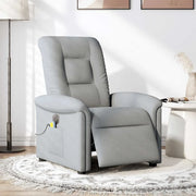 Divano Sedia-Poltrona Reclinabile Massaggio Elettrica Grigio Chiaro Tessuto 507451