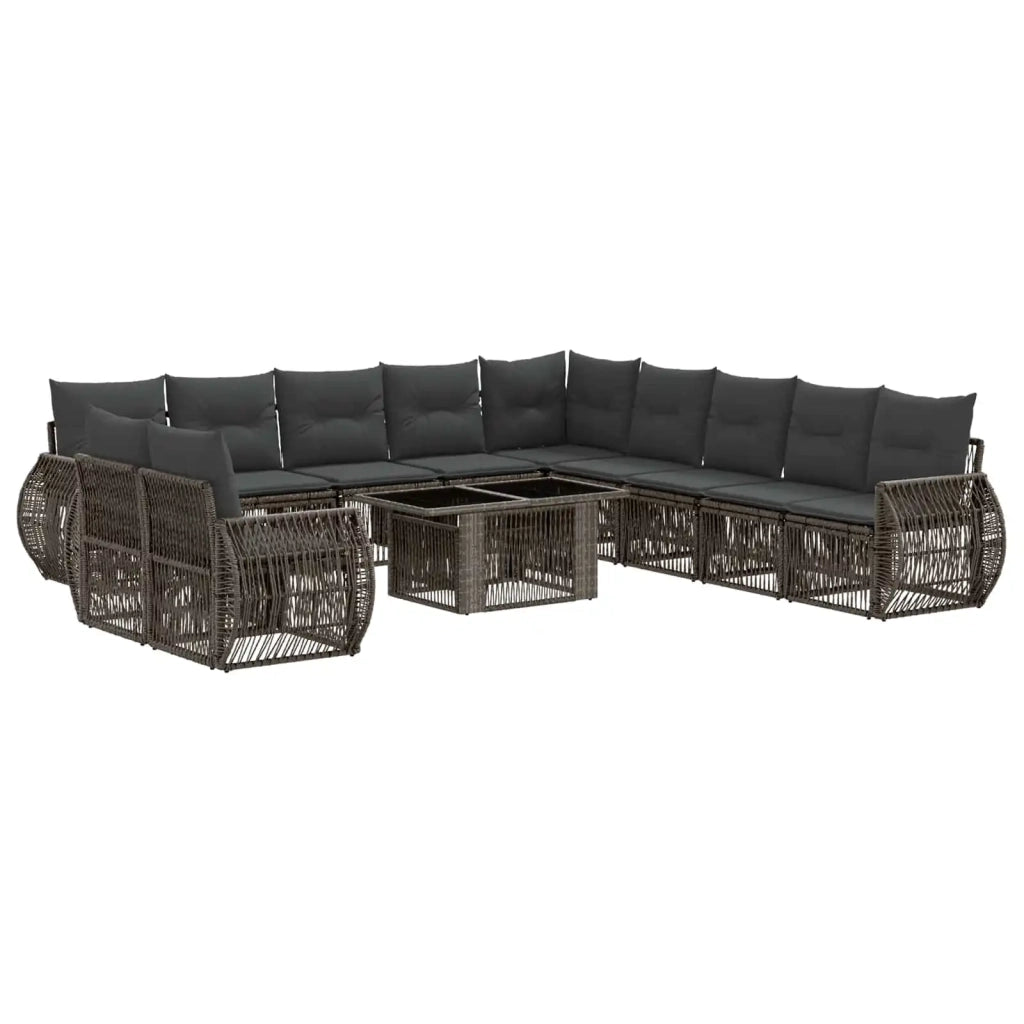 Set Divano da Giardino 12 pz Grigio e Grigio Scuro polyrattan 3436970