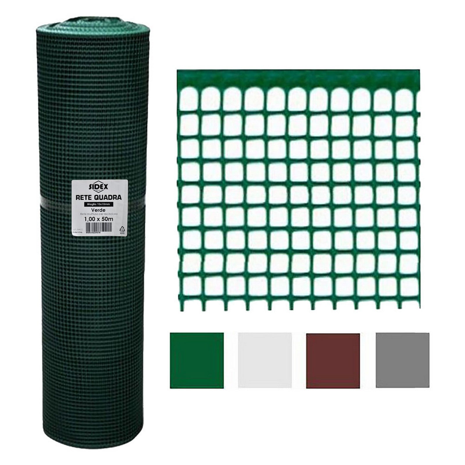 rete di protezione per balconi 'quadranet' mt. 1 x 10 - colore verde cod:ferx.1050790nlm