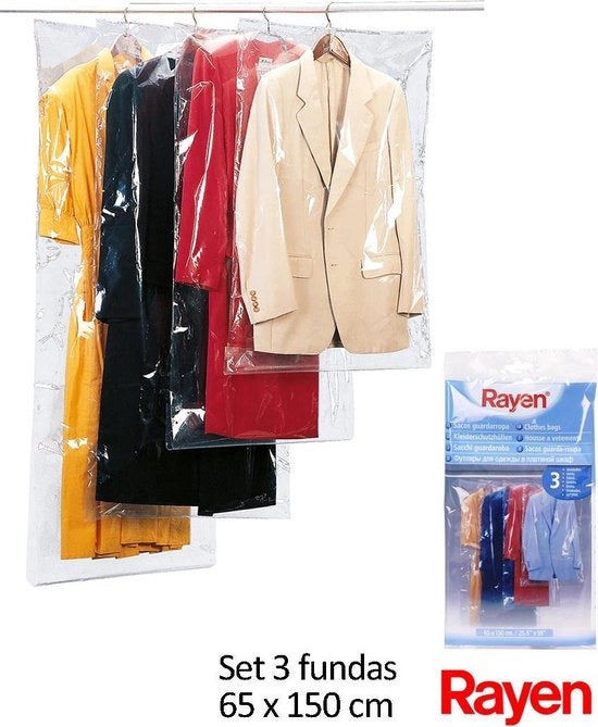 Set di appesi per abbigliamento 3 pezzi L - 65x150 cm