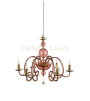 LAMPADARIO VIVALDI 6 LUCI BORGOGNA ORO ATTACCO E14 D.75CM