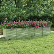 Letto Rialzato Giardino 400x80x77 cm in Acciaio Zincato Argento cod mxl 46247
