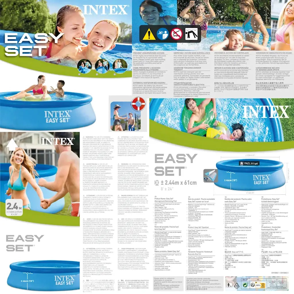 INTEX Piscina Easy Set 244x61 cm PVC 92513