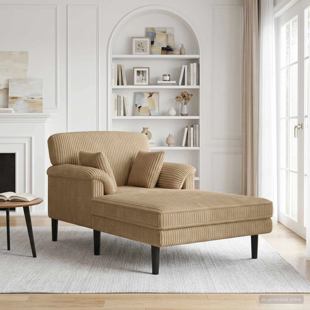 Chaise longue Tortora Tessuto in velluto a coste 42048039