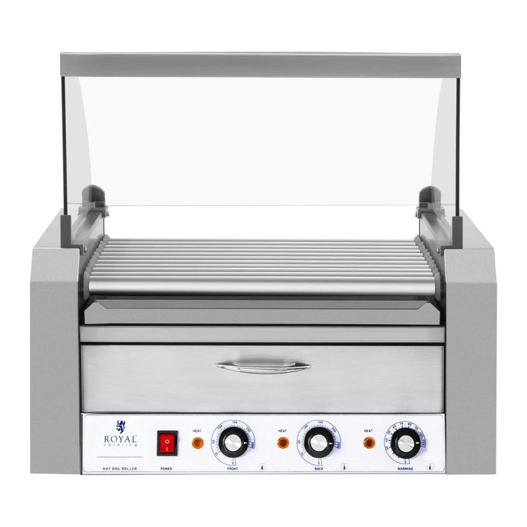 Griglia per salsicce con 11 rulli 20 salsicce cassetto scaldavivande acciaio inox 14_0001918