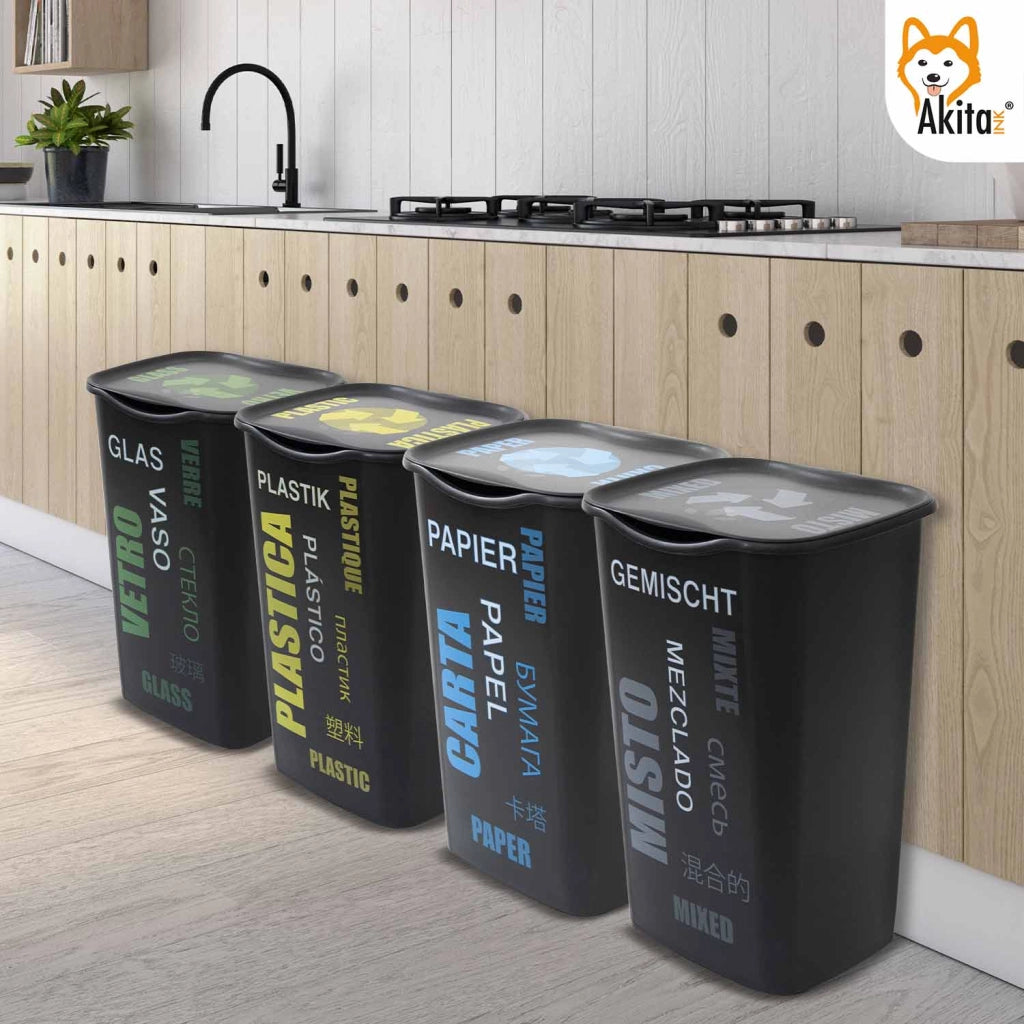 Akitaink Set 4 Pattumiere 50L Differenziata