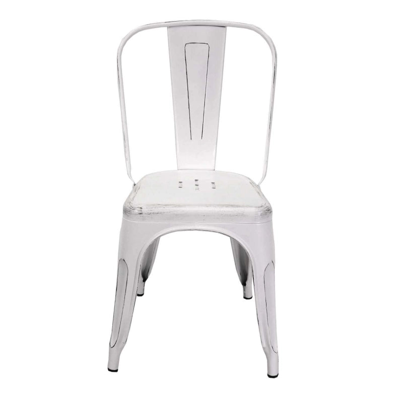Sedia ferro new bristol bianco antico cm 43x43h45/84