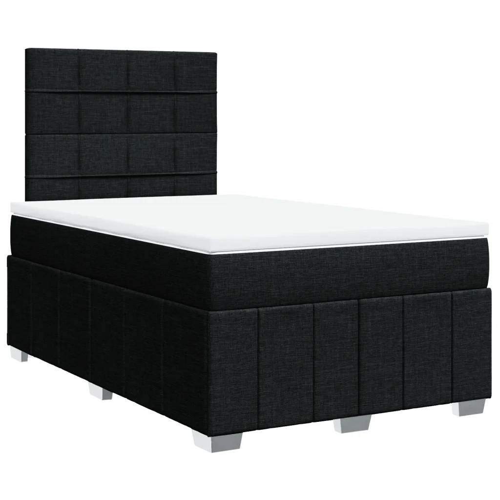Giroletto a Molle con Materasso Nero 120x200 cm in Tessuto