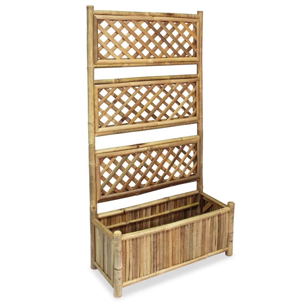 Letto Rialzato da Giardino con Graticcio in BambÃ¹ 70 cm
