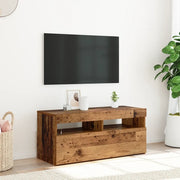 Mobile Porta TV con LED Legno Antico 90x35x40 cm Multistrato 856307