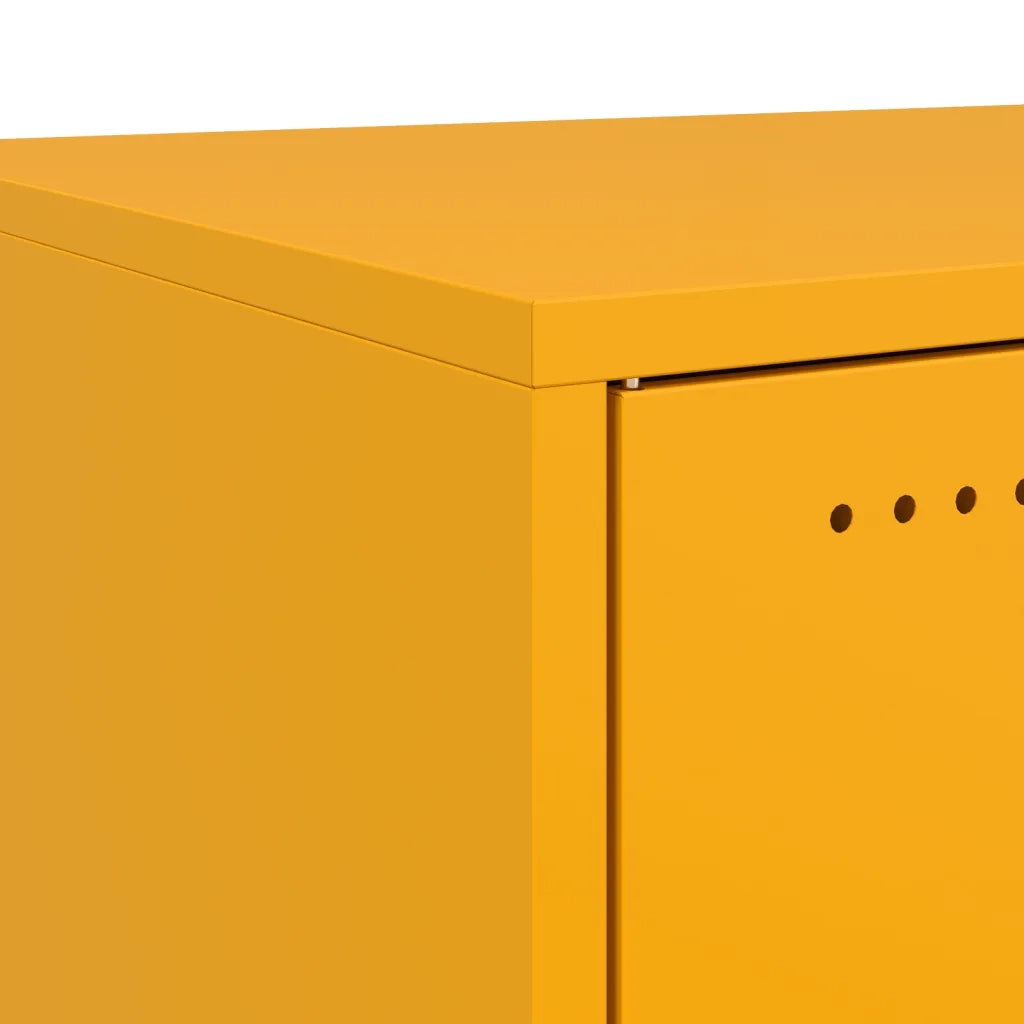 vidaXL Comodini 2 pz Giallo Senape 36x39x78 cm in Acciaio