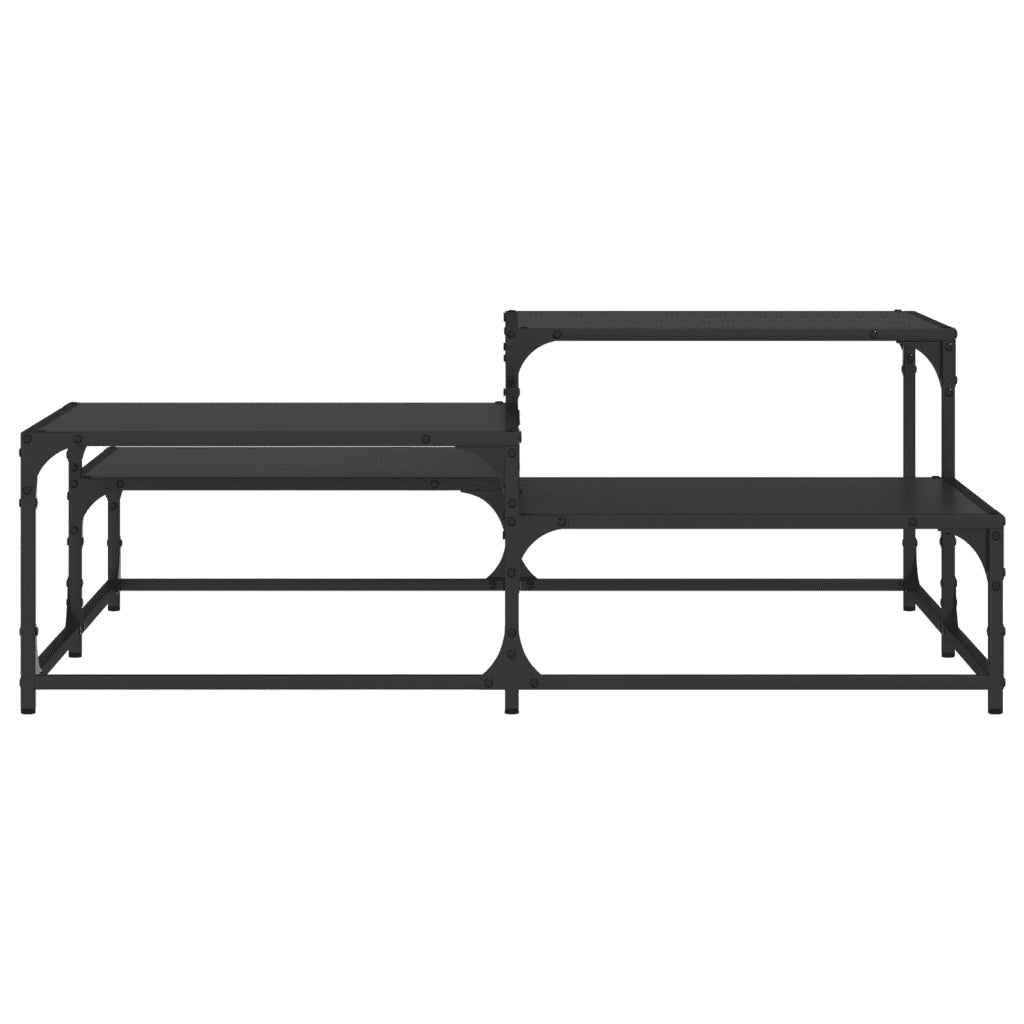Tavolino da Salotto Nero 107x107x40 cm in Legno Multistrato 837752