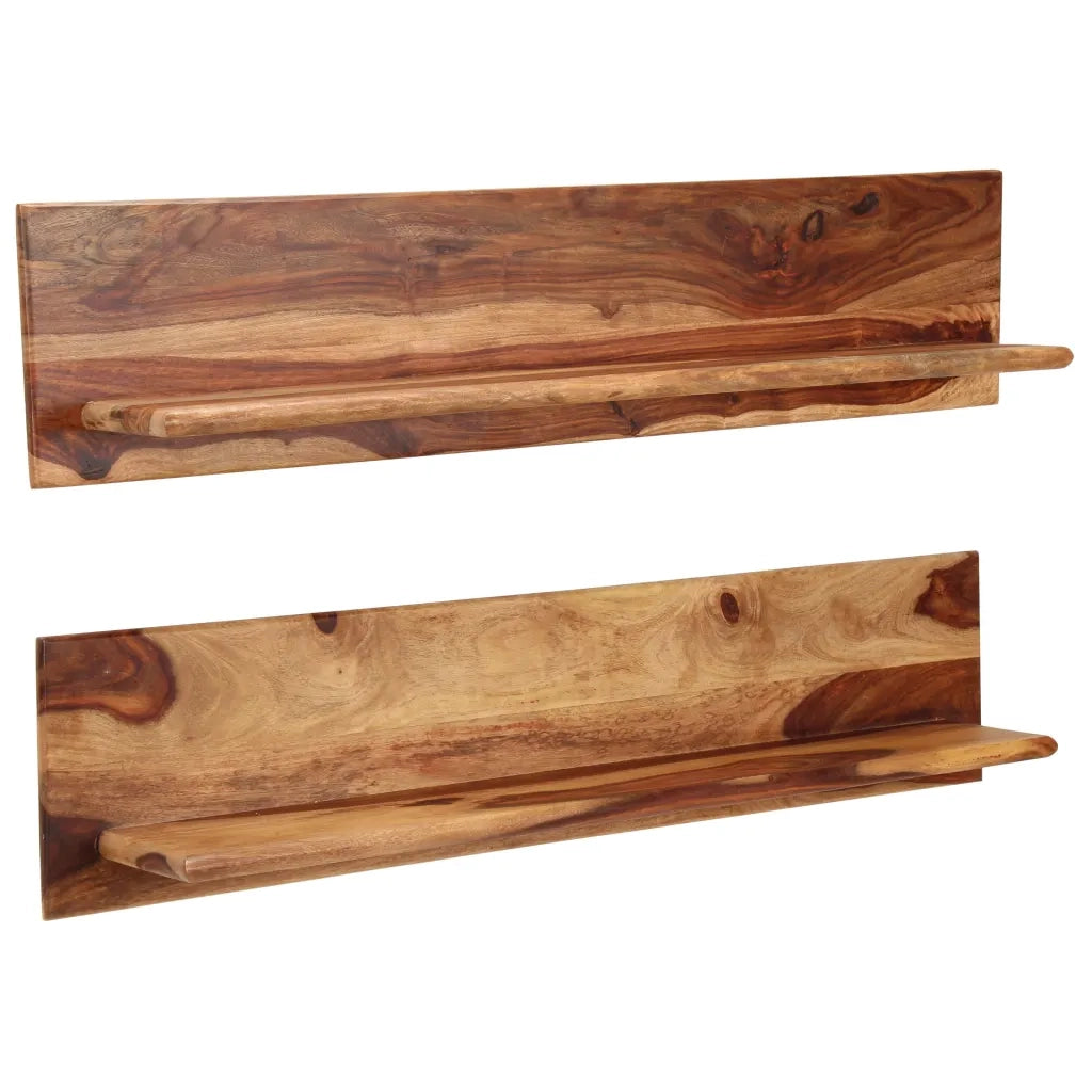 Mensole 2 pz 118x26x20 cm in Legno Massello di Acacia