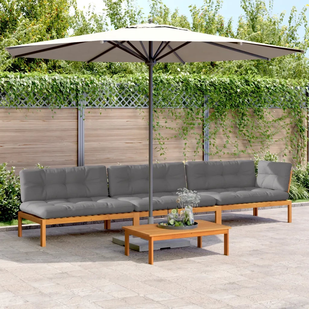 vidaXL Set Divani Pallet Giardino 4pz Cuscini Legno Massello Acacia