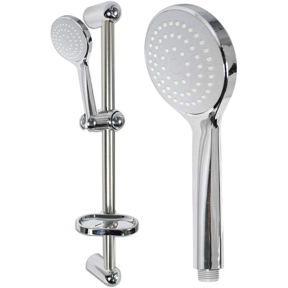 Set Saliscendi Doccia Cromato con Soffione 8 cm e Tubo 180 cm 69135