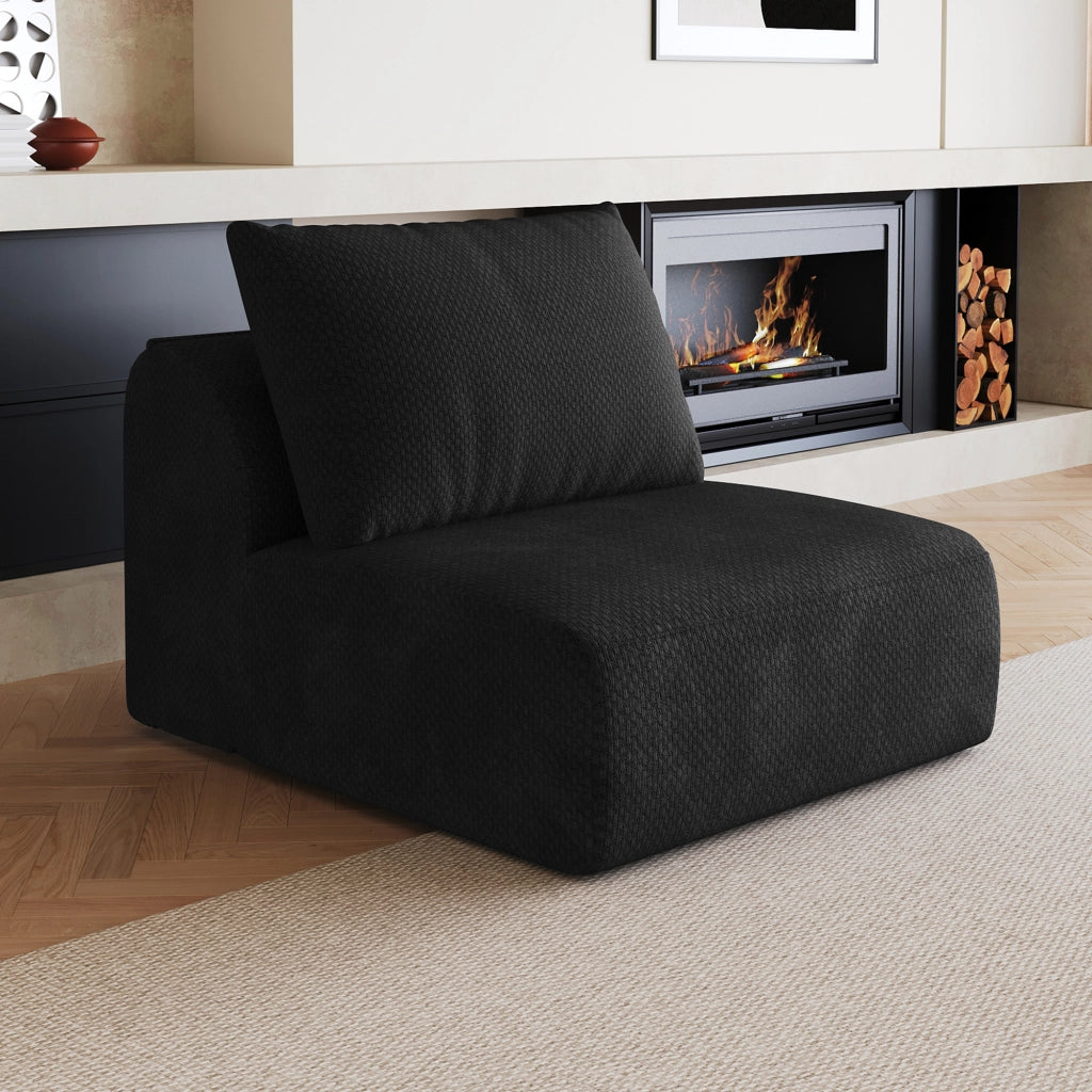 DIVANO 1 posto senza montaggio 75x28x28 cm in tessuto nero
