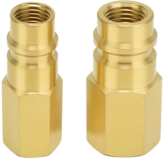 Adattatore per serbatoio gas R134A - Connettore per aria condizionata - Fissaggio in rame - 1/4 SAE - Adattatore per pompa a vuoto - Adatto per aria condizionata