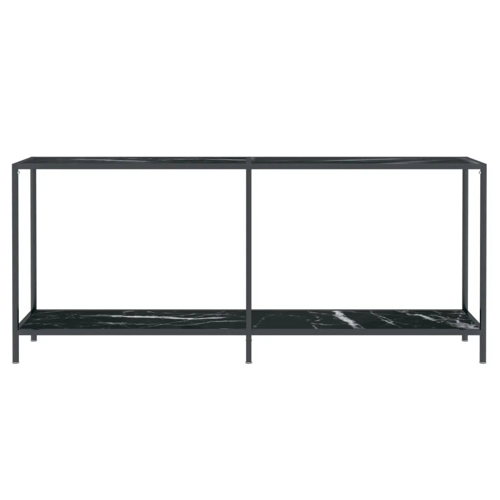 Tavolo Consolle Nero 180x35x75,5 cm in Vetro Temperato 331705