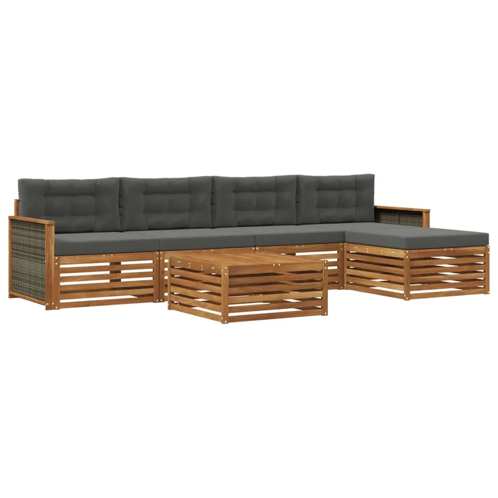 Set di divani da esterno 6 pz Naturale e Antracite 3383260