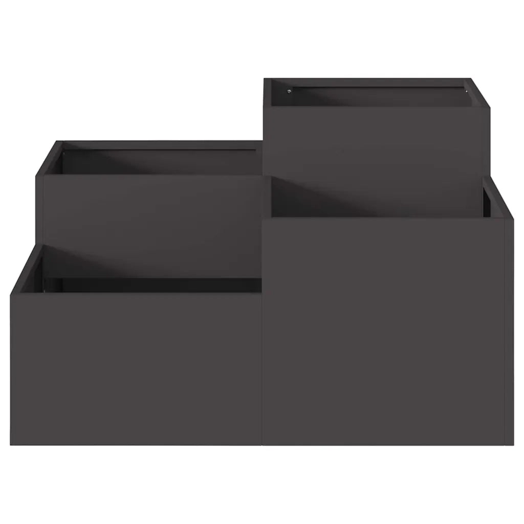 Fioriera da giardino minimalista per esterni 80 x 80 x 48 cm in acciaio nero codice 02_0052055.