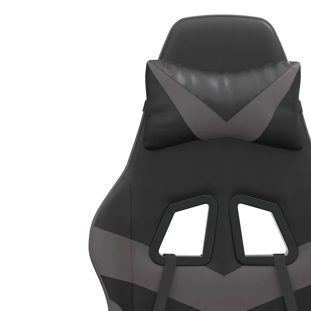 Sedia da Gaming Girevole Nera e Grigia in Similpelle cod mxl 70111