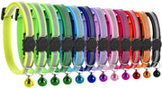 Collare per Gatto Riflettente - Set di 12 - Adattabile 19-32 cm - Cinturino di Sicurezza - Chiusura Rapida - Colori Vivaci - Collare per Gatto