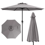 Ombrellone da mercato con manovella da tavolo per giardino, Ombrellone da patio da 250 cm Grigio-Ombrelloni