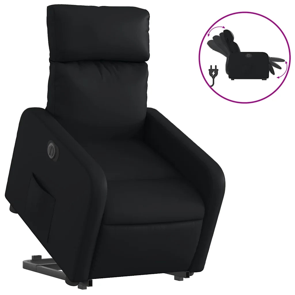 Poltrona Alzapersona Reclinabile Elettrica Nera in Similpellecod mxl 109135
