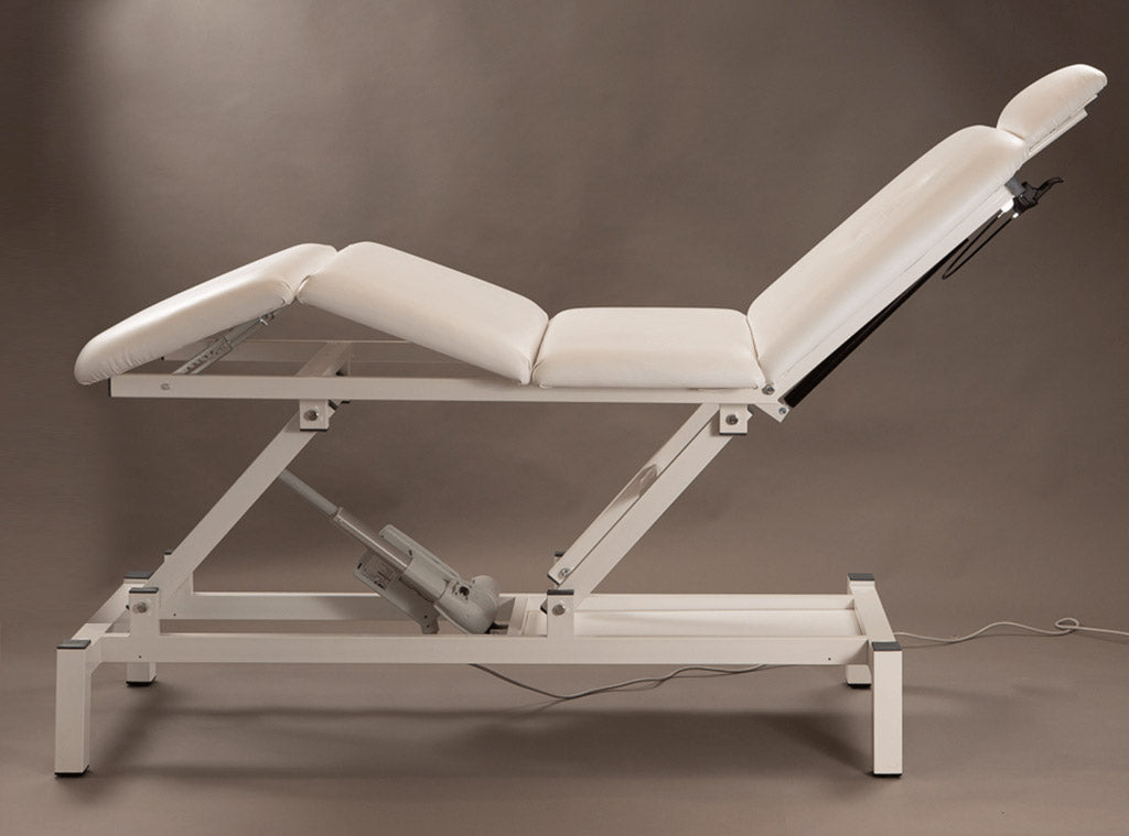 Lettino da Massaggio Fisioterapia Elettrico 4 Sezioni 190x65x55/85cm Benotti Ascot Bianco