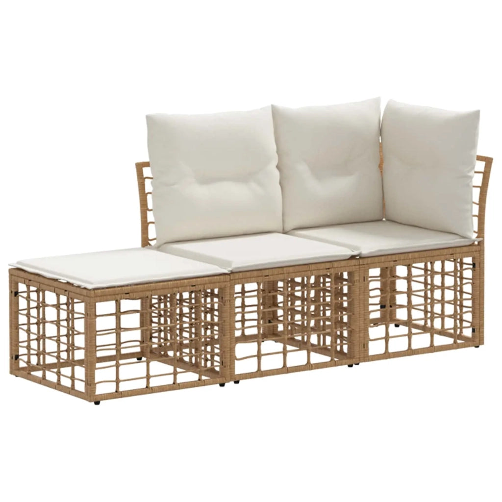 Set di divani da esterno 3 pz Naturale Poliestere 3437442