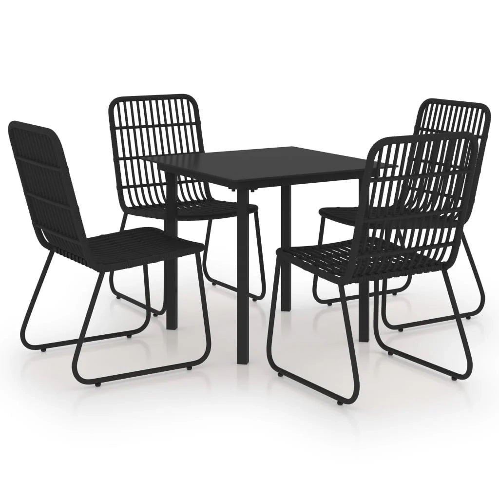 Set da pranzo mobili da giardino mobili da esterno 5 pezzi in resina intrecciata e vetro 02_0014232