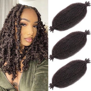 Estensioni capelline 45 cm - Afro kinky crini - Pre-separate - 3 confezioni - 24 capigliature - Alta qualità capelli sintetici - Fibra intrecciata