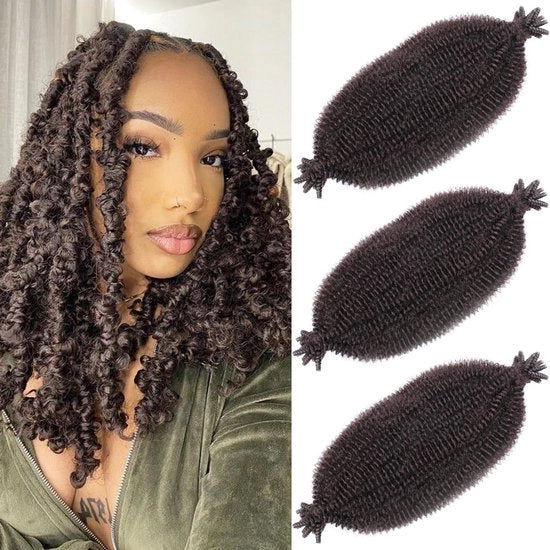Estensioni capelline 45 cm - Afro kinky crini - Pre-separate - 3 confezioni - 24 capigliature - Alta qualità capelli sintetici - Fibra intrecciata