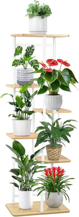 Scaffale per piante 6 livelli angolare 116 cm grande - vaso per piante in metallo - più piante - portapianta a gradini - presentazione - giardino terrazza ufficio soggiorno