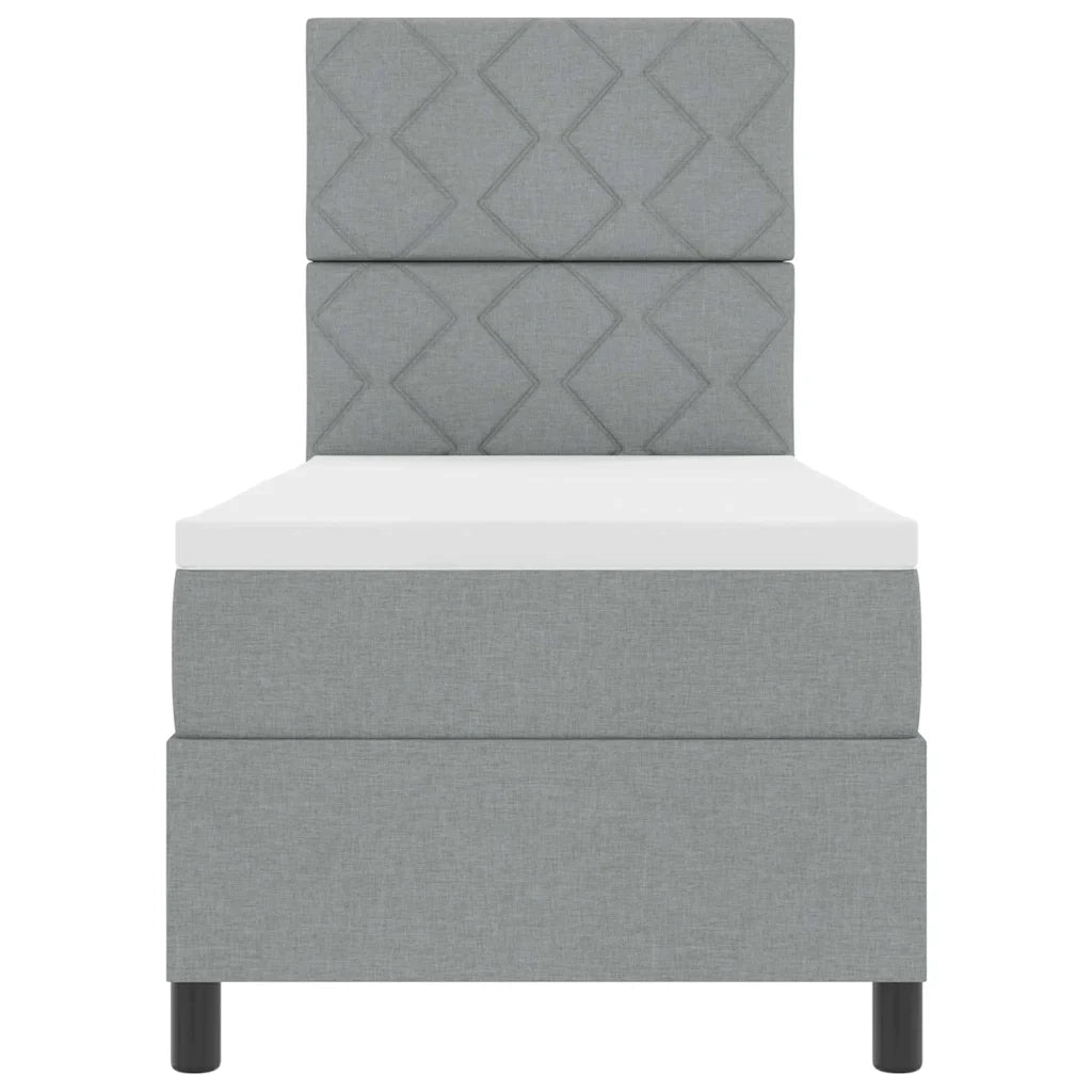 Letto a molle con materasso Grigio chiaro 80 x 200 cm Tessuto 3339420