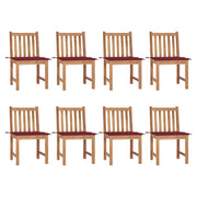 Sedie da Giardino con Cuscini 8 pz in Legno Massello di Teak cod mxl 8400